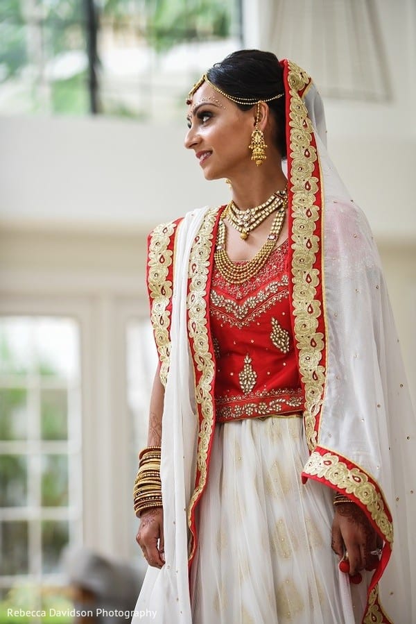 A Royal Destination Wedding With The Bride In A Stunning Red & White Lehenga