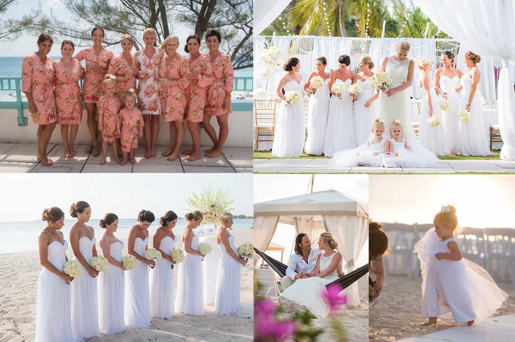 Bridal Party - all white wedding - getting married in the cayman islands