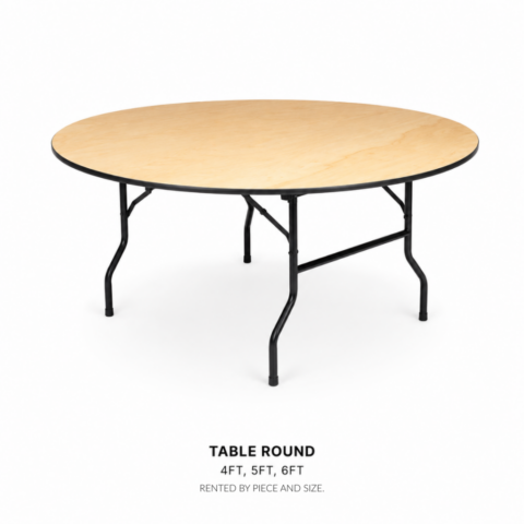 TABLE ROUND 4FT, 5FT, AND 6FT CELEBRATIONS CAYMAN RENTAL EVENTS WEDDINGS PARTY TABLE ROUND