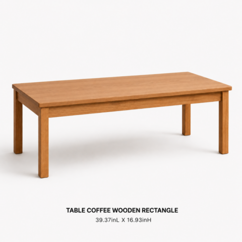 TABLE COFFEE WOODEN RECTANGLE 39.37inL X 16.93inH CELEBRATIONS CAYMAN RENTAL EVENTS WEDDINGS PARTY TABLE COFFEE WOODEN RECTANGLE
