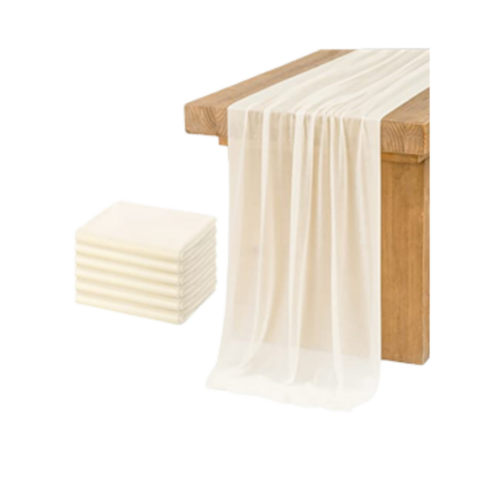 TABLE RUNNER IVORY RUSTIC 120inL X 30inW