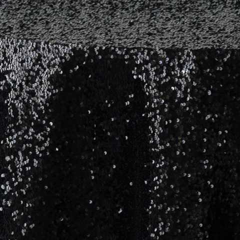 CELEBRATIONS CAYMAN RENTAL TABLE LINENS_TABLECLOTH BLACK GLAMOUR SEQUIN ROUND 132inD