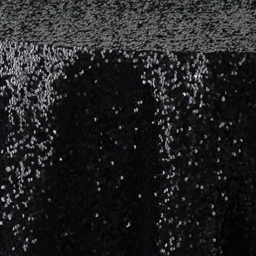 TABLECLOTH BLACK GLAMOUR SEQUIN ROUND 132inD