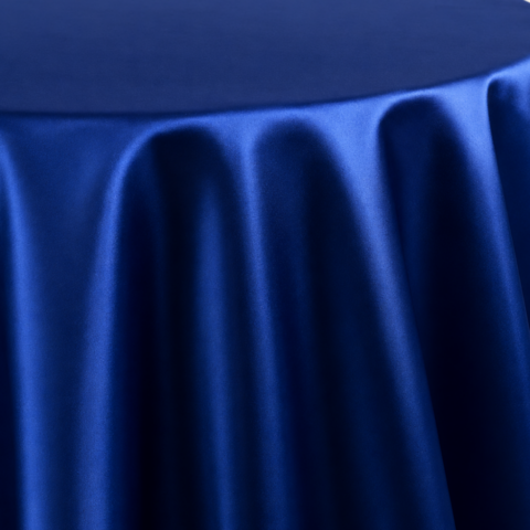 CELEBRATIONS CAYMAN RENTAL TABLECLOTH ROYAL BLUE LAMOUR ROUND 132IN