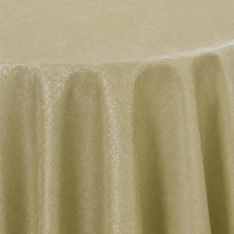 CELEBRATIONS CAYMAN RENTAL TABLE linens_TABLECLOTH SAGE GREEN METALLIC BURLAP ROUND 132IN