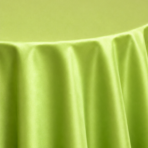 CELEBRATIONS CAYMAN RENTAL TABLE LINENS_TABLECLOTH LIME GREEN LAMOUR ROUND 132IN