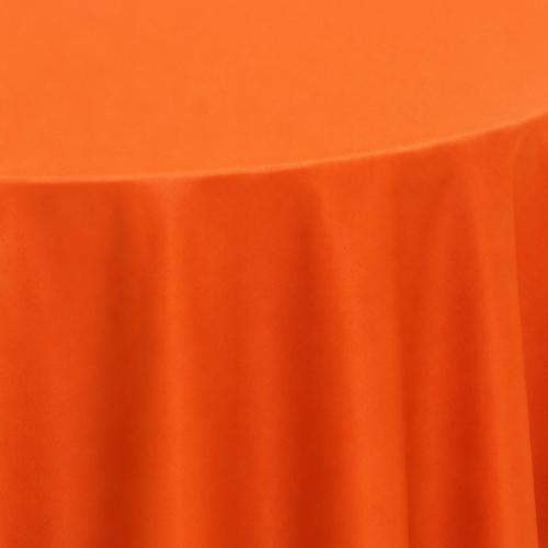 TABLECLOTH ORANGE POLY ROUND 132inD