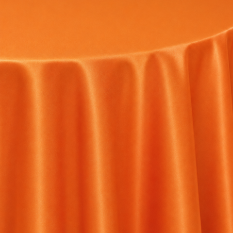 CELEBRATIONS CAYMAN RENTAL TABLECLOTH ORANGE LAMOUR ROUND 132IN