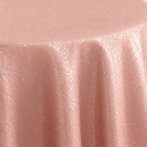CELEBRATIONS CAYMAN RENTAL TABLECLOTH BLUSH SEQUINS ROUND 132IN