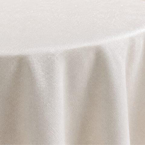 CELEBRATIONS CAYMAN RENTAL TABLE LINENS_TABLECLOTH IVORY VINTAGE METALLIC ROUND 132 IN