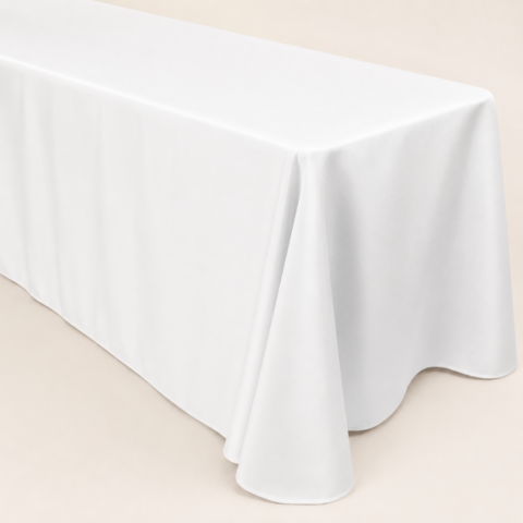 CELEBRATIONS CAYMAN RENTAL TABLE LINENS_TABLECLOTH WHITE OBLONG 90IN X 132IN
