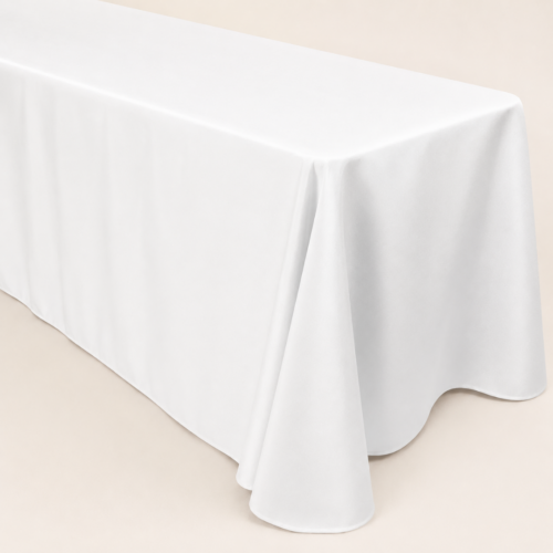 TABLECLOTH WHITE OBLONG 132inL X 90inW