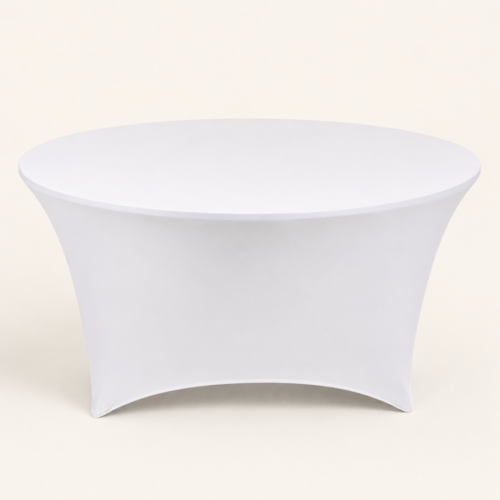 TABLECLOTH WHITE SPANDEX FOR LOW COCKTAIL TABLE