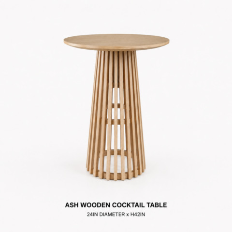 CELEBRATIONS CAYMAN RENTAL ASH WOODEN COCKTAIL TABLE