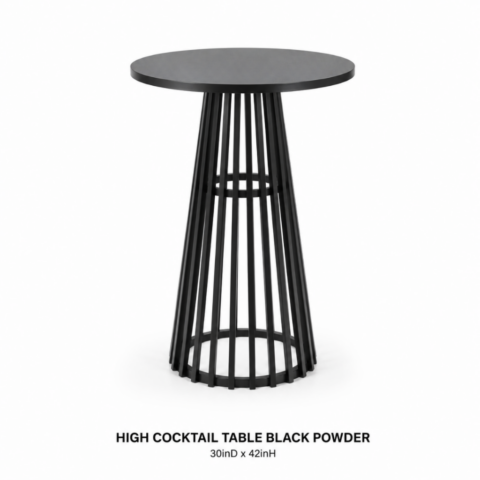 CELEBRATIONS CAYMAN RENTAL COCKTAIL TABLE BLACK POWDER