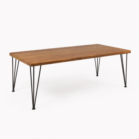 CELEBRATIONS CAYMAN RENTAL TABLE NAPKINS TABLE WOODEN SOLID NATURAL BLACK LEGS 72inLx29inH