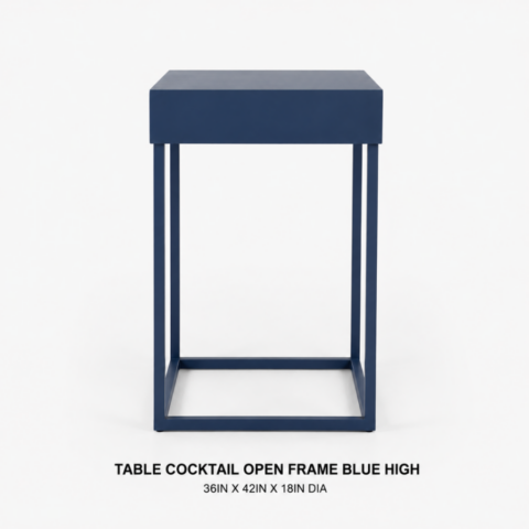 CELEBRATIONS CAYMAN RENTAL TABLE COCKTAIL OPEN FRAME BLUE 36IN X 30IN X 18IN DIA