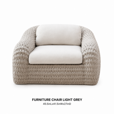 CELEBRATIONS GRAND CAYMAN RENTAL PARTY EVENTS FURNITURE CHAIR LIGHT GREY 45.5inLx41.5inWx27inD