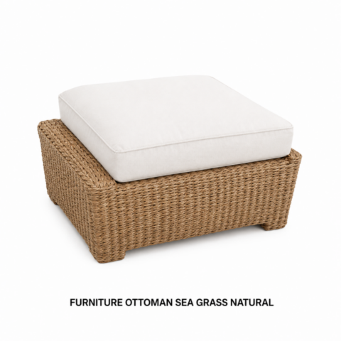 CELEBRATIONS CAYMAN RENTAL WEDDINGS PARTY EVENTS FURNITURE OTTOMAN SEA GRASS NATURAL
