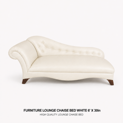 CELEBRATIONS GRAND CAYMAN RENTAL PARTY EVENTS FURNITURE LOUNGE CHAISE BED WHITE 6' X 30in