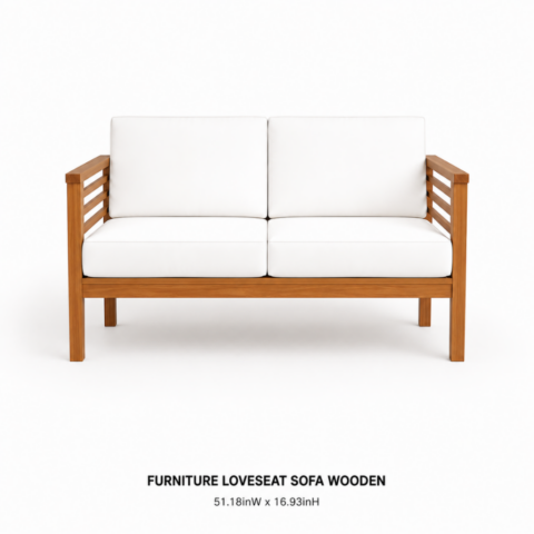 CELEBRATIONS CAYMAN RENTAL EVENTS WEDDINGS FURNITURE LOVESEAT SOFA WOODEN CUSHION