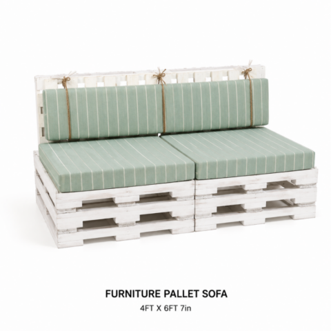 CELEBRATIONS CAYMAN RENTAL EVENTS WEDDINGS PARTY FURNITURE PALLET SOFA WHITE