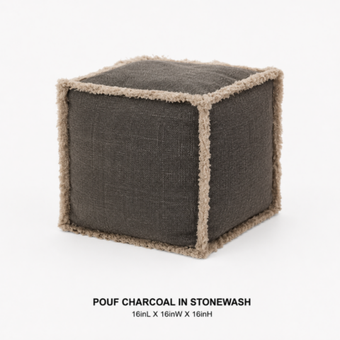CELEBRATIONS CAYMAN RENTAL EVENTS WEDDINGS PARTY POUF CHARCOAL IN STONEWASH