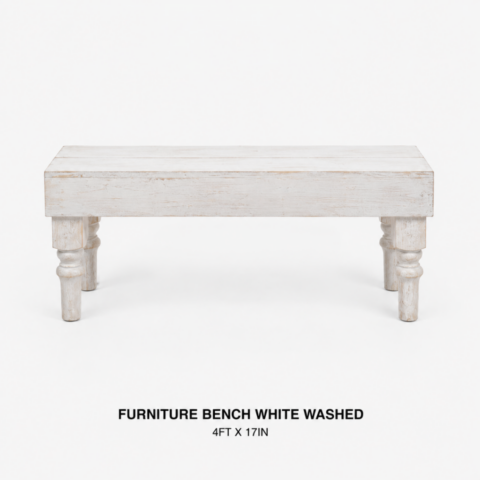 CELEBRATIONS CAYMAN RENTAL EVENTS WEDDINGS PARTY FURNITURE BENCH WHITE WASHED