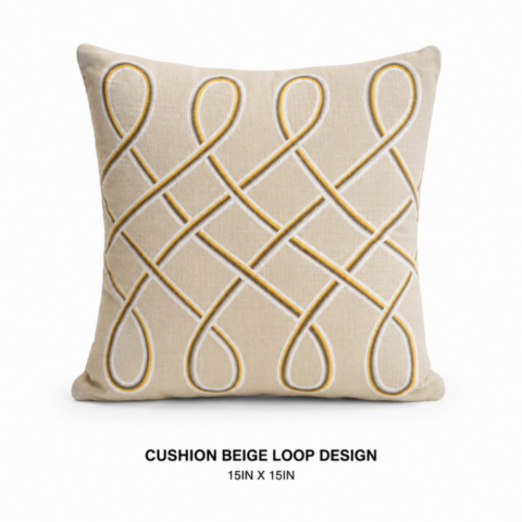 CELEBRATIONS GRAND CAYMAN RENTAL PARTY EVENTS CUSHION SILVER SATIN 20IN X 20INCUSHION ORANGE GEOMETRIC DESIGN 18IN X 18INCUSHION BEIGE LOOP DESIGN 15IN X 15IN