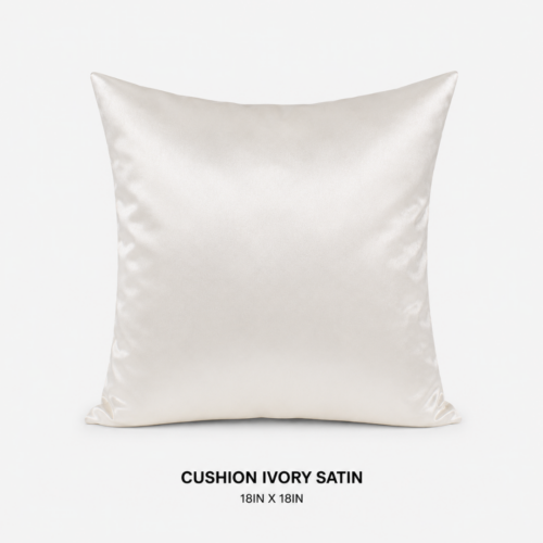 CUSHION_IVORY_SATIN_18IN_X_18IN_DECORATIVE_THROW_PILLOW_SOLID_IVORY_SATIN_FINISH_LUXURY_ACCENT_CUSHION_ELEGANT_LOUNGE_SEATING_SOFA_DECOR_CLASSIC_EVENT_STYLING_RENTAL_WEDDINGS_EVENTS_PARTY_CAYMAN_ISLANDS_CELEBRATIONS