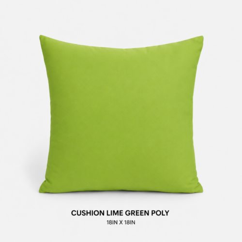 CUSHION LIME GREEN POLY 18IN X 18IN