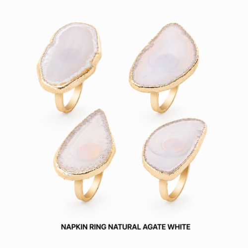 NAPKIN_RING_NATURAL_AGATE_WHITE_GOLD_EDGE_TABLE_SETTING_DECOR_RENTAL_WEDDINGS_EVENTS_PARTY_CAYMAN_ISLANDS_CELEBRATIONS
