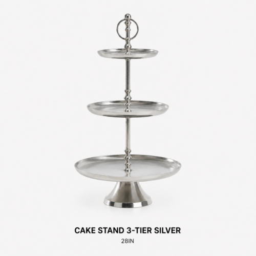 CAKE_STAND_3_TIER_SILVER_28IN_H_METAL_DESSERT_DISPLAY_SERVING_STAND_RENTAL_WEDDINGS_EVENTS_PARTY_CAYMAN_ISLANDS_CELEBRATIONS