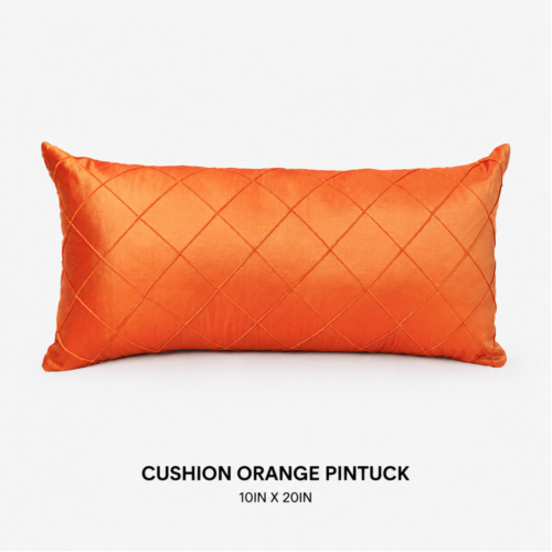 CUSHION ORANGE PINTUCK 20inL x 10inW