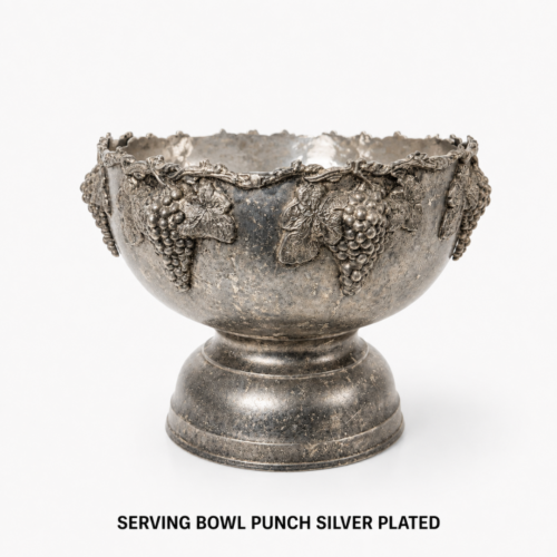 SERVING_BOWL_PUNCH_SILVER_PLATED_GRAPE_VINE_DESIGN_PEDESTAL_BOWL_BEVERAGE_SERVICE_RENTAL_WEDDINGS_EVENTS_PARTY_CAYMAN_ISLANDS_CELEBRATIONS