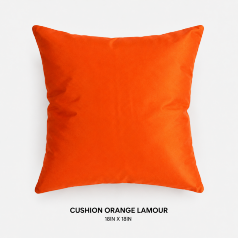 CELEBRATIONS GRAND CAYMAN RENTAL PARTY EVENTS CUSHION ORANGE LAMOUR 18IN X 18IN