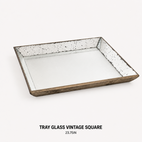 TRAY_GLASS_VINTAGE_SQUARE_23.75IN_ANTIQUE_MIRROR_SERVING_DISPLAY_DECOR_RENTAL_WEDDINGS_EVENTS_PARTY_CAYMAN_ISLANDS_CELEBRATIONS