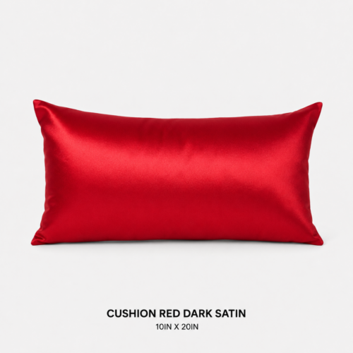 CUSHION RED DARK SATIN 20inL x 10inW