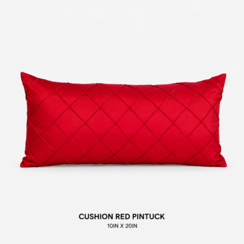 CELEBRATIONS GRAND CAYMAN RENTAL PARTY EVENTS CUSHION RED PINTUCK 10IN X 20IN