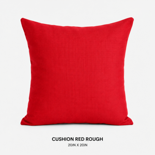 CUSHION RED ROUGH 20IN X 20IN