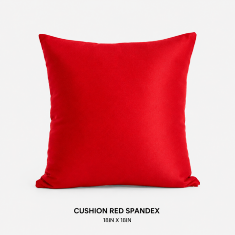 CELEBRATIONS GRAND CAYMAN RENTAL PARTY EVENTS CUSHION SILVER SATIN 20IN X 20INCUSHION ORANGE GEOMETRIC DESIGN 18IN X 18INCUSHION RED SPANDEX 18IN X 18IN