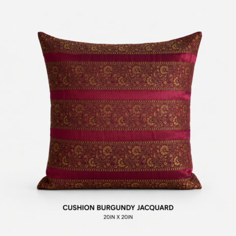 CELEBRATIONS CAYMAN RENTAL EVENTS WEDDINGS PARTY CUSHION BURGUNDY JACQUARD