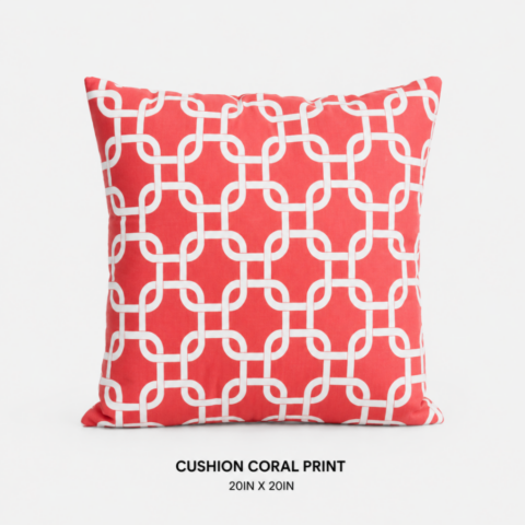 CELEBRATIONS CAYMAN RENTAL EVENTS WEDDINGS PARTY CUSHION CORAL PRINT