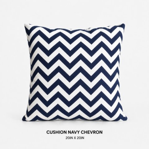 CELEBRATIONS CAYMAN RENTAL EVENTS WEDDINGS PARTY CUSHION NAVY CHEVRON