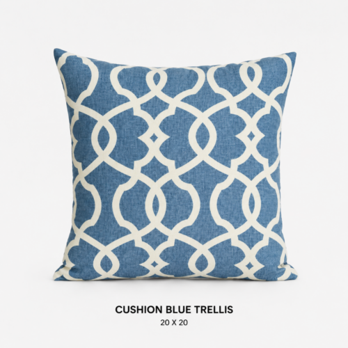 CUSHION_BLUE_TRELLIS_20IN_X_20IN_DECORATIVE_THROW_PILLOW_BLUE_AND_WHITE_TRELLIS_PATTERN_GEOMETRIC_ACCENT_CUSHION_COASTAL_TROPICAL_LOUNGE_SEATING_SOFA_DECOR_RENTAL_WEDDINGS_EVENTS_PARTY_CAYMAN_ISLANDS_CELEBRATIONS