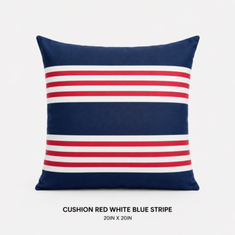 CELEBRATIONS CAYMAN RENTAL EVENTS WEDDINGS PARTY CUSHION RED WHITE BLUE STRIPE