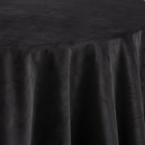 CELEBRATIONS CAYMAN RENTAL TABLECLOTH BLACK SUEDE ROUND 132inD