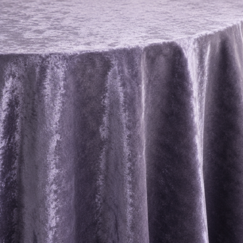 TABLECLOTH PURPLE VELVET ROUND 132inD