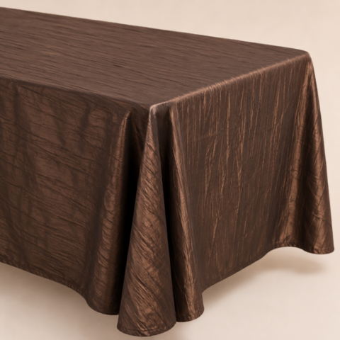 TABLECLOTH BROWN TWIST OBLONG 156inL X 108inW CELEBRATIONS GRAND CAYMAN RENTAL PARTY EVENTS TABLECLOTH BROWN TWIST OBLONG 156inL X 108inW