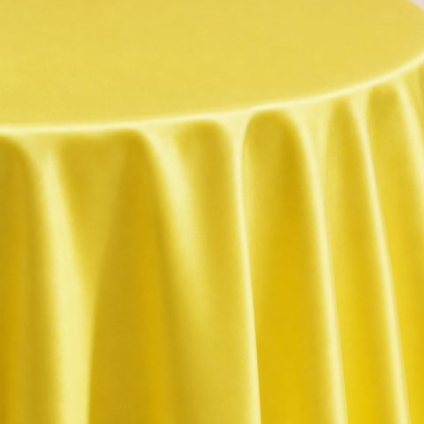 TABLECLOTH YELLOW LAMOUR ROUND 132inD CELEBRATIONS GRAND CAYMAN RENTAL PARTY EVENTS TABLECLOTH YELLOW LAMOUR ROUND 132inD